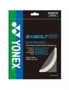 Yonex EXBOLT 63 Weißes Badminton-Saitenset (10 m) für optimale SEO 