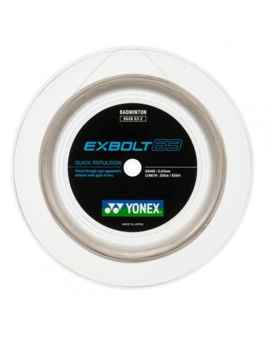 Badminton Snaar Spoel 200m - Yonex Exbolt 63 (Wit) 