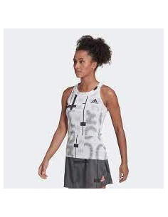 Adidas Kvinders Club Graph White Tank Top 