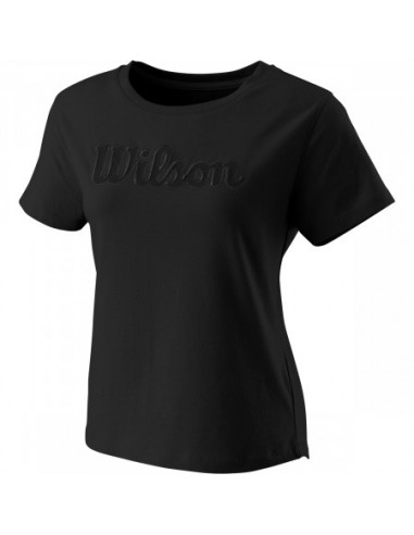 Tee-Shirt Wilson Dame Script Eco Bomuld Slimfit Sort 2022 
