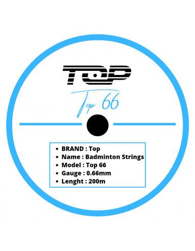 Badminton String Top 66 (200m Reel) - High-Quality String for Ultimate Performance 