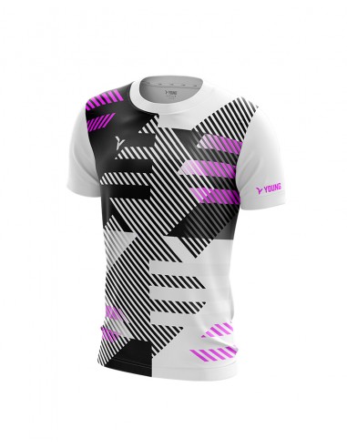 Young Fresco 7 Crew Neck Unisex T-shirt (White/Purple) 