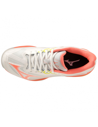 Chaussures Tennis Mizuno Femme Wave Exceed Light 2 AC (White/Pink) 
