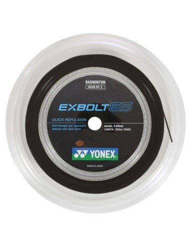 Badmintonstreng Rulle 200m - Yonex Exbolt 65 Sort 