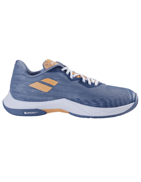 Babolat Shadow Spirit 2 Women Badmintonschuhe (Grau-Koralle) 