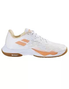 Badmintonschuhe Babolat Shadow Tour 5 Women (Weiß-Gelb) 