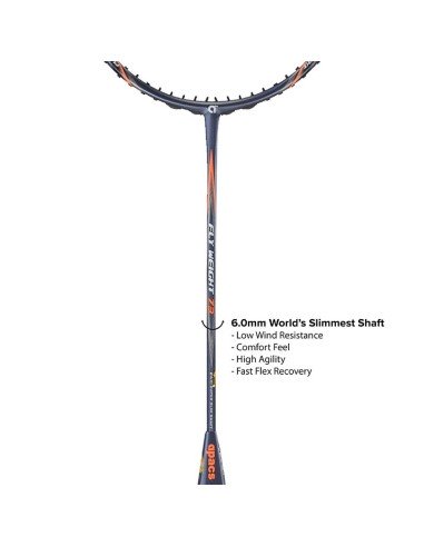 Apacs Fly Weight 73 Black Badminton Racket (Unstrung) 6U 