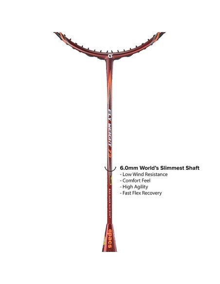 Badmintonracket Apacs Fly Weight 73 Zwart (niet bespannen) 6U 