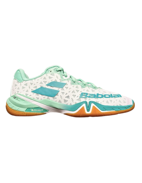 Badmintonschuh Babolat Shadow 4 Damen Weiß/Lagune 