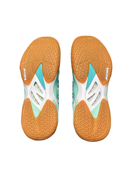 Badmintonschuh Babolat Shadow 4 Damen Weiß/Lagune 