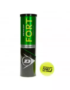 Balles de Tenis Dunlop Fort All Court x4 - Ideal para Todo Tipo de Canchas 