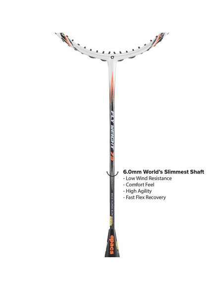 Raqueta de Bádminton Apacs Fly Weight 73 Negra (sin encordar) 6U 