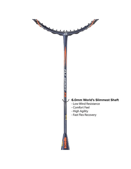 Badmintonracket Apacs Fly Weight 73 Zwart (niet bespannen) 6U 
