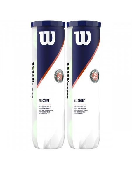 Bipack De 4 Balles Wilson Roland Garros All Court 
