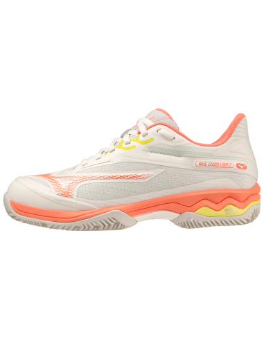 Chaussures Tennis Mizuno Femme Wave Exceed Light 2 AC (White/Pink)