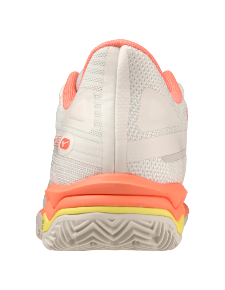 Chaussures Tennis Mizuno Femme Wave Exceed Light 2 AC (White/Pink)