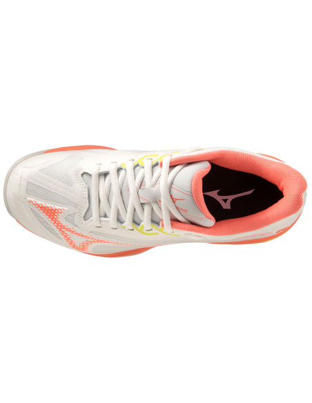 Chaussures Tennis Mizuno Femme Wave Exceed Light 2 AC (White/Pink)