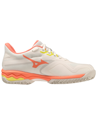 Chaussures Tennis Mizuno Femme Wave Exceed Light 2 AC (White/Pink)