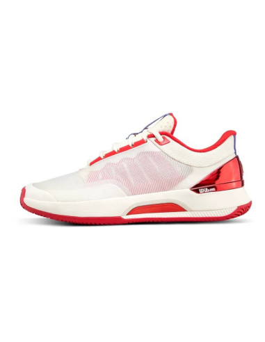 Chaussures Wilson Intrigue Tour USO Femme (Blanc/Rouge) 