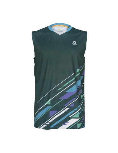 T-shirt Apacs JC SL 22230 (Verte/Bleu)