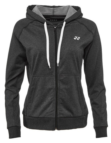 VESTE CAPUCHE YONEX COTON YW0016 FEMME GRIS CHARBON