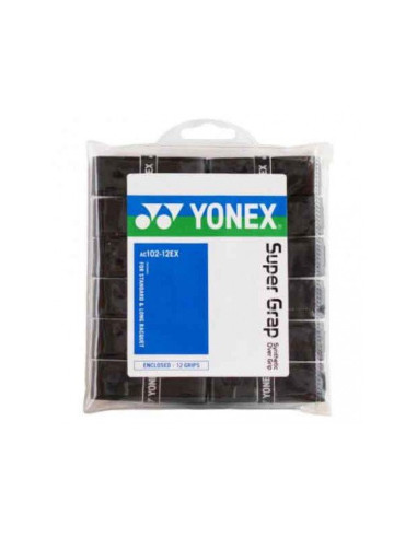 Supergrips Yonex Super Grap AC102 Noir (12 pièces)