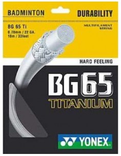 Badmintonstreng Yonex Set BG65 TI for Kraftfulde Slag 