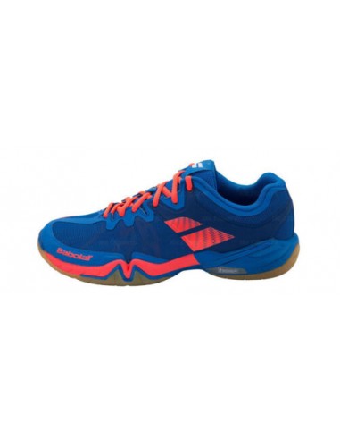 BABOLAT Men's Indoor Shadow Tour Blue-Orange Fluo Shoes 