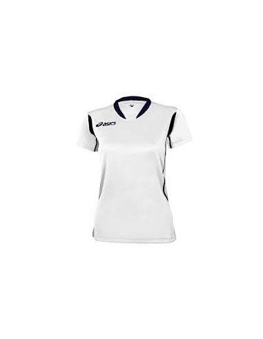 ASICS T-SHIRT SARA BLANC MARINE 